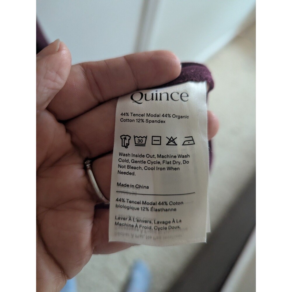 Quince Jersey Long Sleeve Maxi Dress Size L Wine Tasting Red NWT Organic Cotton - Picture 5 of 7
